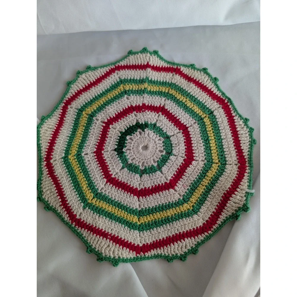Vintage Pot Holders Trivets Decor Set Of 2 Colorful Hand Made READ‎
